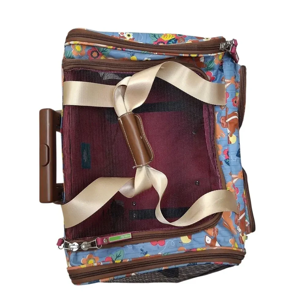 LILY BLOOM Travel PET CARRIER Roller SM/MED Forest Squirrel